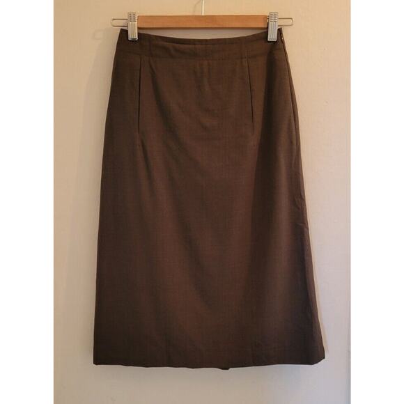 Louis Vuitton Skirt Womens 34 Gray Wool A-Line High Rise Midi Skirt France Sz 2 - Picture 10 of 11